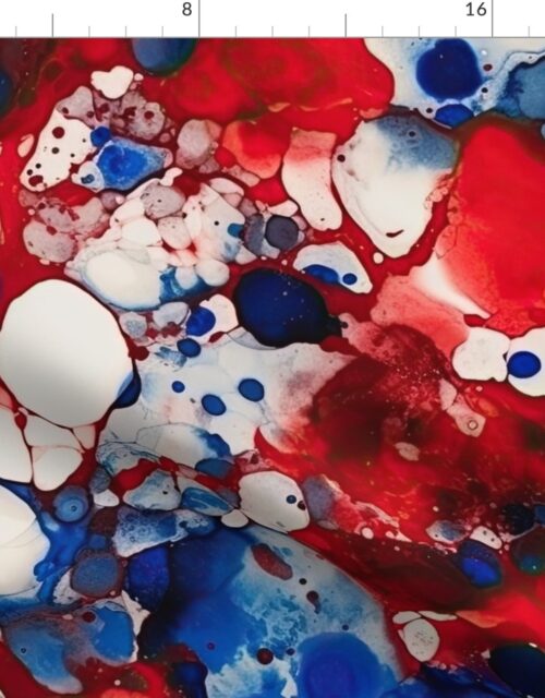 Red White and Blue Alcohol Ink France Patriotic  Flag Colors Alcohol Ink Fabric