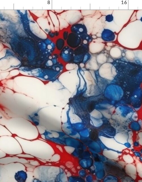 Red White and Blue Alcohol Ink  USA Patriotic  Flag Colors Alcohol Ink Fabric