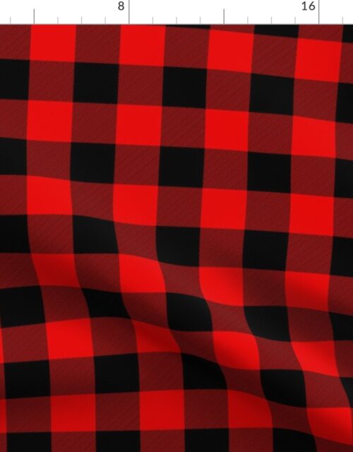 Red and Black Buffalo Check Gingham Plaid Fabric