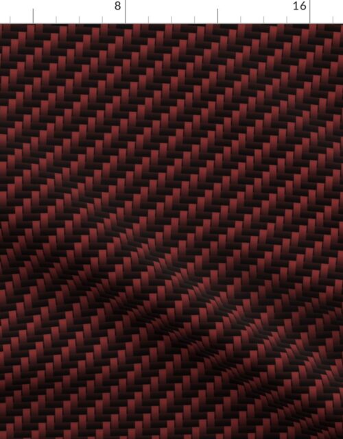 Red and Black Carbon Fiber Diagonal Fabric