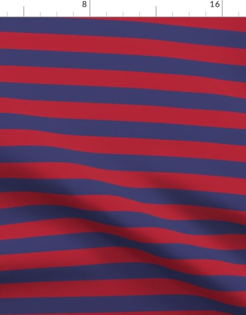 Red and Blue USA American Flag Horizontal Stripes Fabric