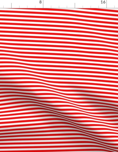 Red and White ¼ inch Sailor Horizontal Stripes Fabric