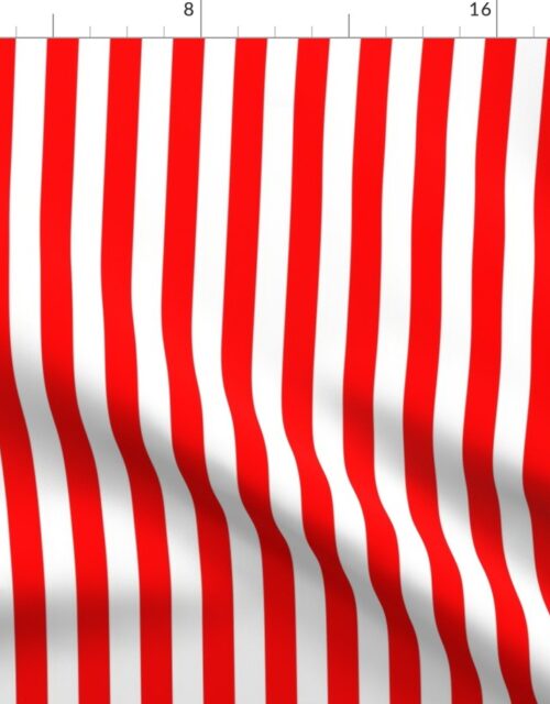 Red and White ¾ inch Deck Chair Vertical Stripes Fabric