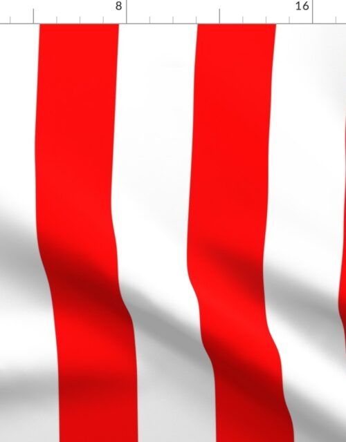 Red and White Jumbo 3-inch Circus Big Top Vertical Stripes Fabric