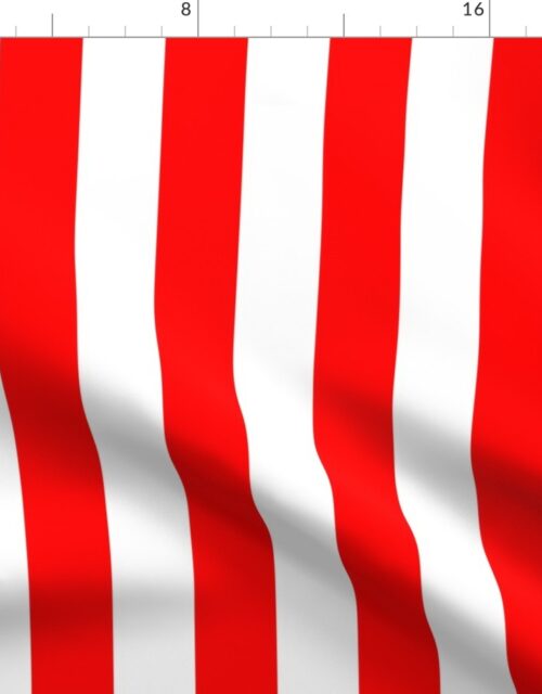 Red and White Wide 2-inch Cabana Tent Vertical Stripes Fabric