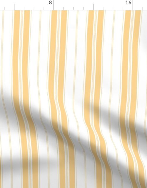 Samoan Sun Yellow and White Narrow Vintage Provincial French Chateau Ticking Stripe Fabric
