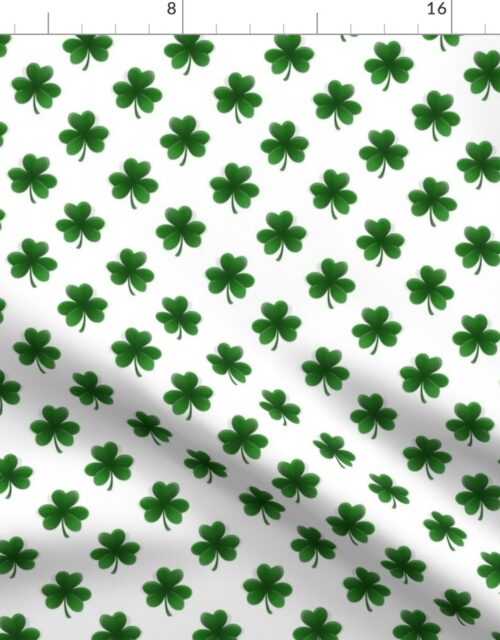 Shamrock 2-Tone Green on White St.Patrick’s Day Clover Fabric