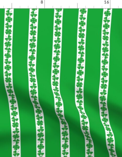 Single  Striped St. Patricks 3 and 4-Leafed Shamrocks in Kelly Green Fabric