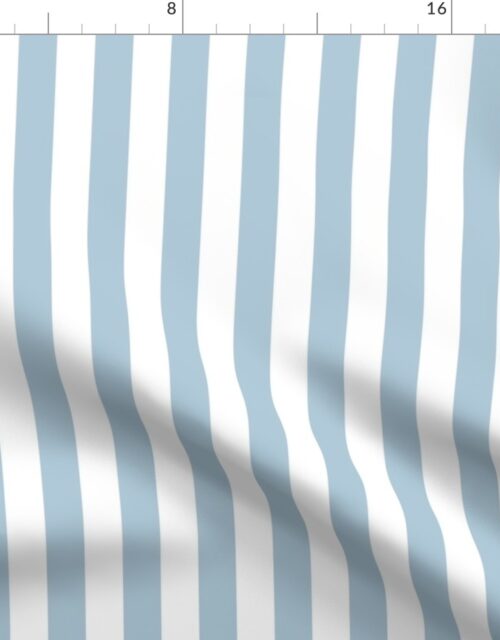 Sky Blue and White Vertical 1 inch French Provincial Stripe Fabric