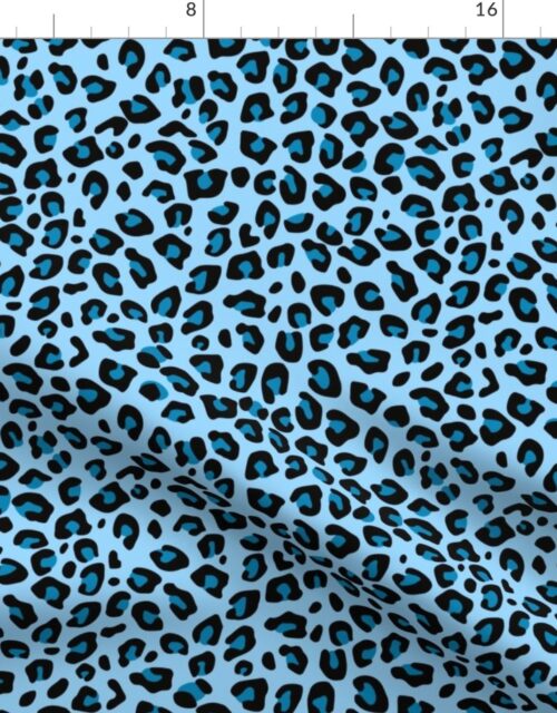 Small Blue Leopard Print Fabric