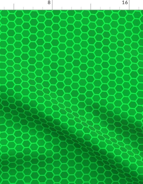 Small Bright Neon Green Honeycomb Bee Hive Geometric Design Fabric