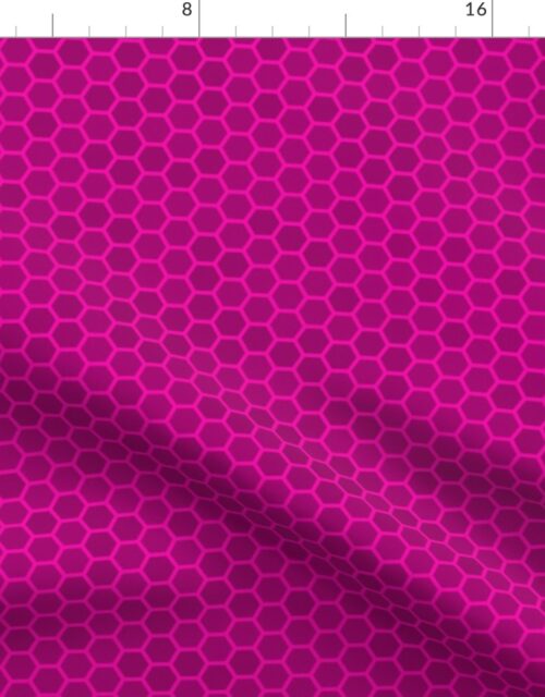 Small Bright Neon Pink Honeycomb Bee Hive Geometric Hexagonal Design Fabric