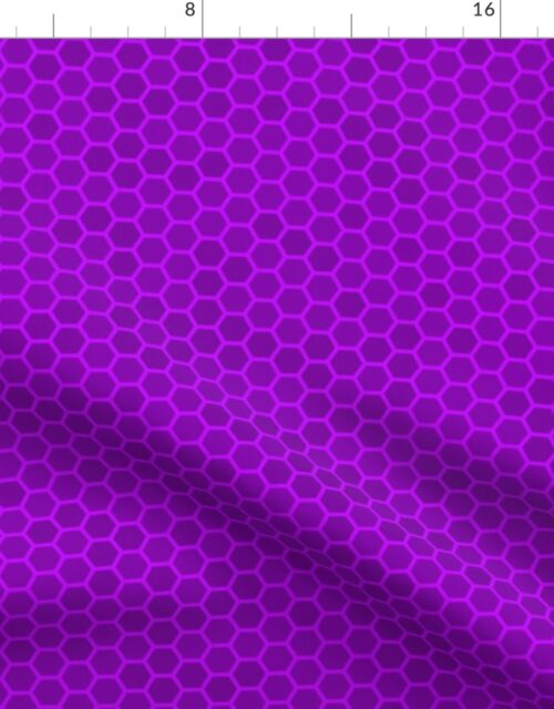Small Bright Neon Purple Honeycomb Bee Hive Geometric Hexagonal Design Fabric