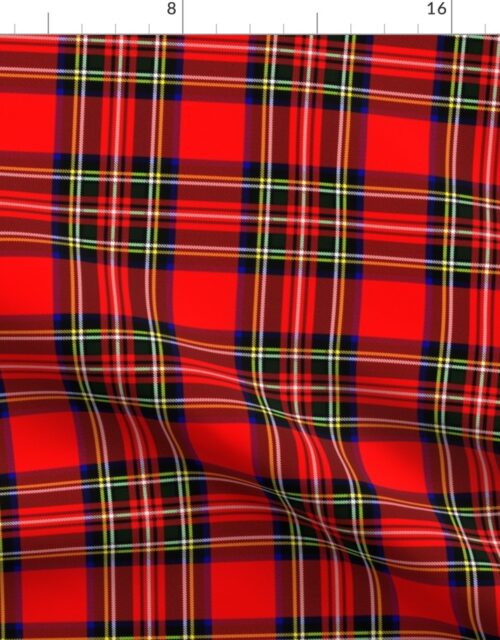 Small Bright Red and Green Stewart Christmas Tartan Fabric