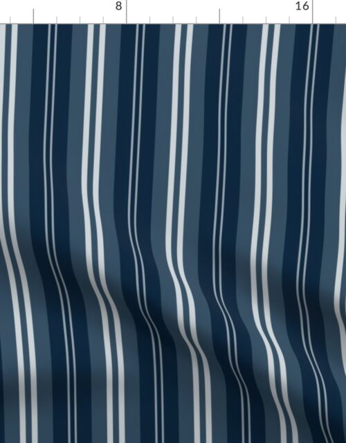 Small Christmas Blue Shaded Pin Stripe Fabric