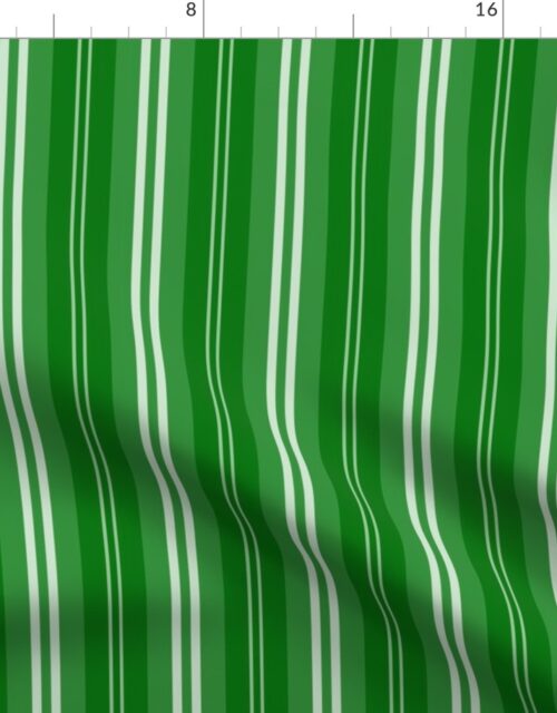 Small Christmas Green Shaded Pin Stripe Fabric