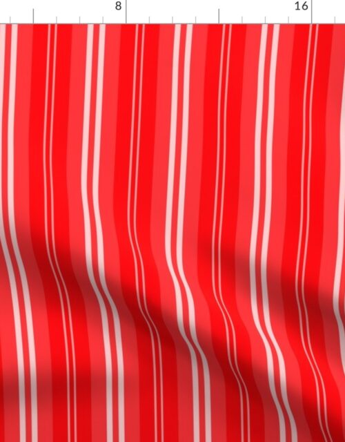Small Christmas Red Shaded Pin Stripe Fabric