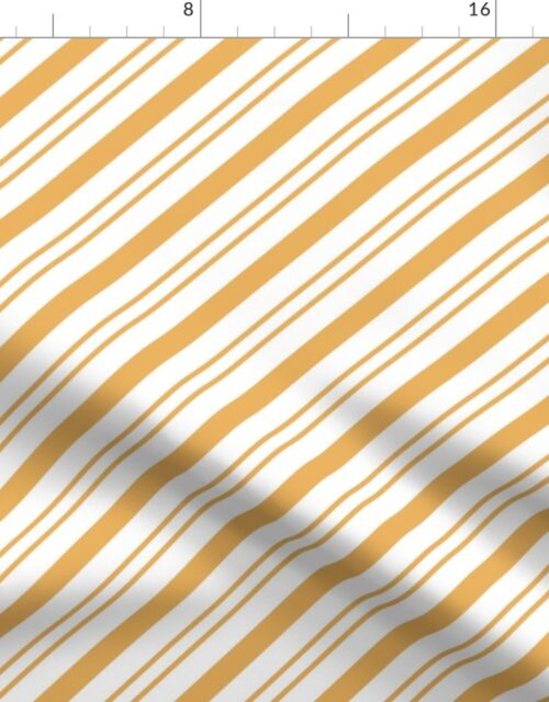 Small Classic Christmas Gold  Diagonal Christmas Candy Stripes Fabric