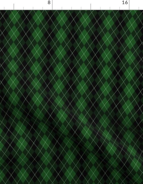 Small Dark Green Argyle Diamond Check Fabric