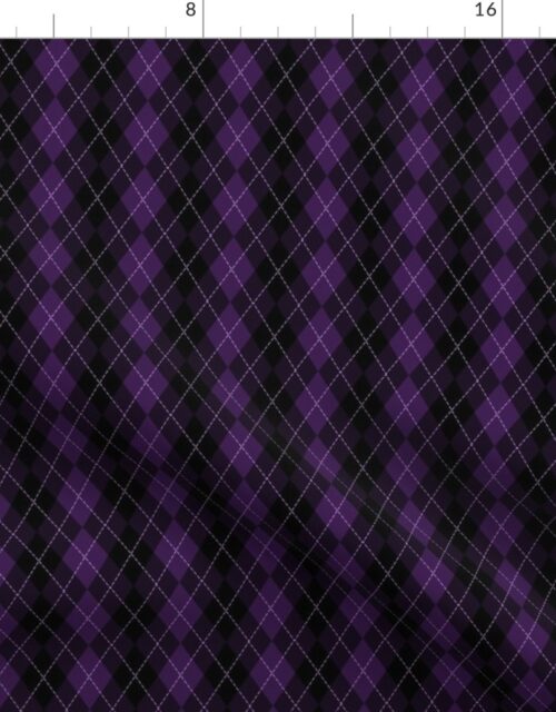 Small Dark Purple Argyle Diamond Check Fabric