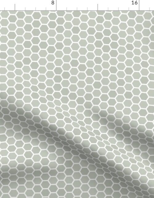 Small Desert Sage Grey Green Honeycomb Bee Hive Geometric Design Fabric