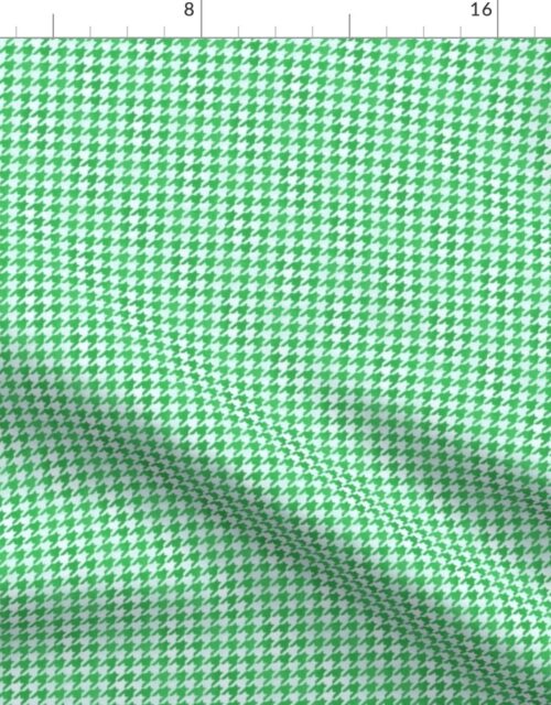 Small Fresh Green and White Handpainted Houndstooth Check Watercolor Pattern Fabric
