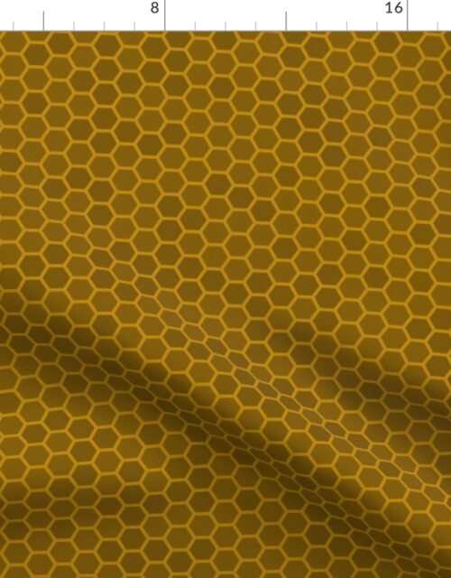 Small Golden Orange Honeycomb Bee Hive Geometric Hexagonal Design Fabric
