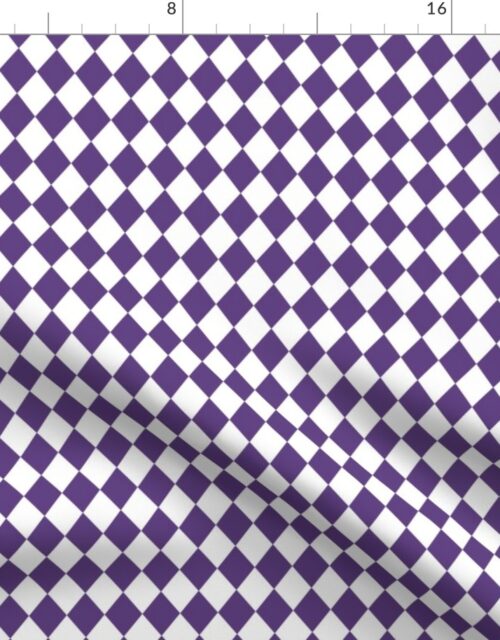 Small Grape and White Diamond Harlequin Check Pattern Fabric