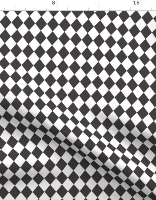 Small Graphite and White Diamond Harlequin Check Pattern Fabric