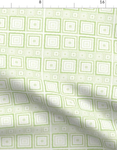 Small Green Surfari Ikat Squares Fabric
