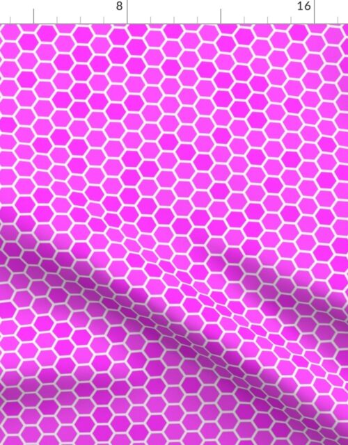 Small Hot Pink Honeycomb Bee Hive Geometric Hexagonal Design Fabric