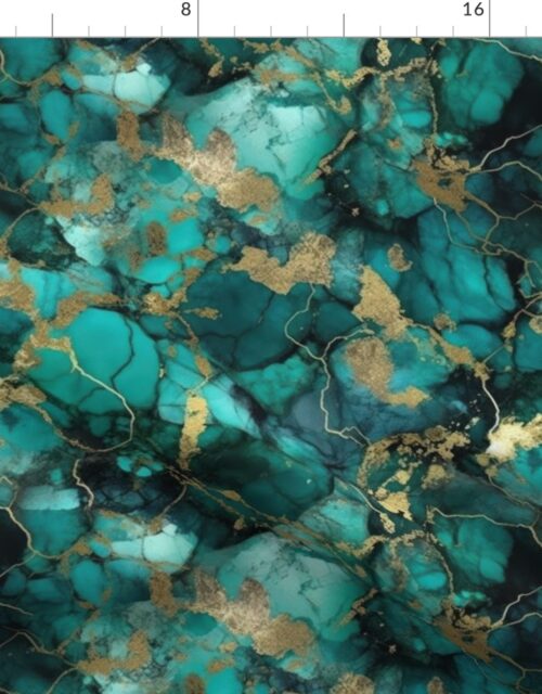 Small Jade and Gold Alcohol Ink 3 Fabric