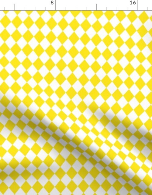 Small Lemon Lime and White Diamond Harlequin Check Pattern Fabric