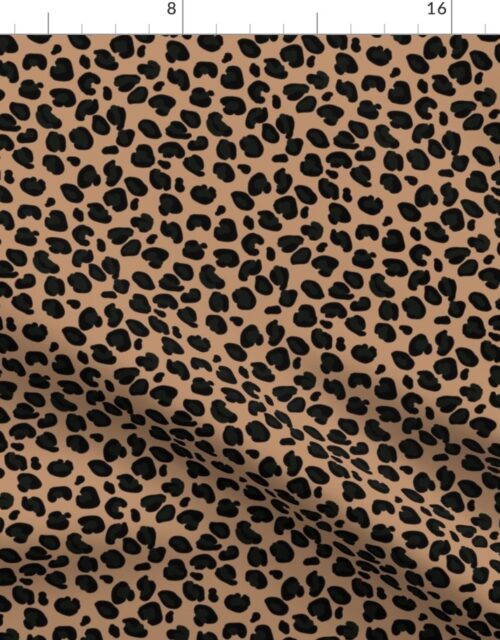 Small Leopard Boot Green Spots on Tan Fabric