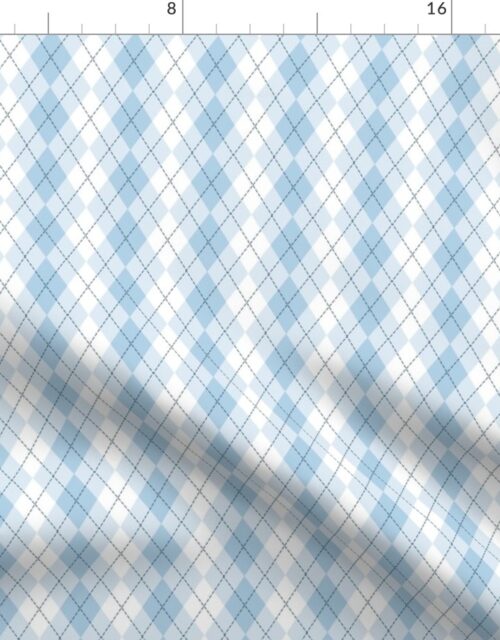 Small Light Blue Argyle Diamond Check Fabric