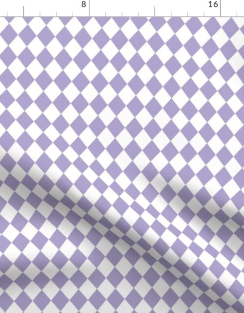 Small Lilac and White Diamond Harlequin Check Pattern Fabric