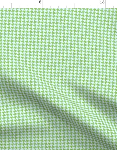 Small Lime Green and White Handpainted Houndstooth Check Watercolor Pattern Fabric