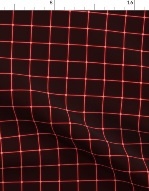 Small Matrix Optical Illusion Grid in Black and Red Fabric