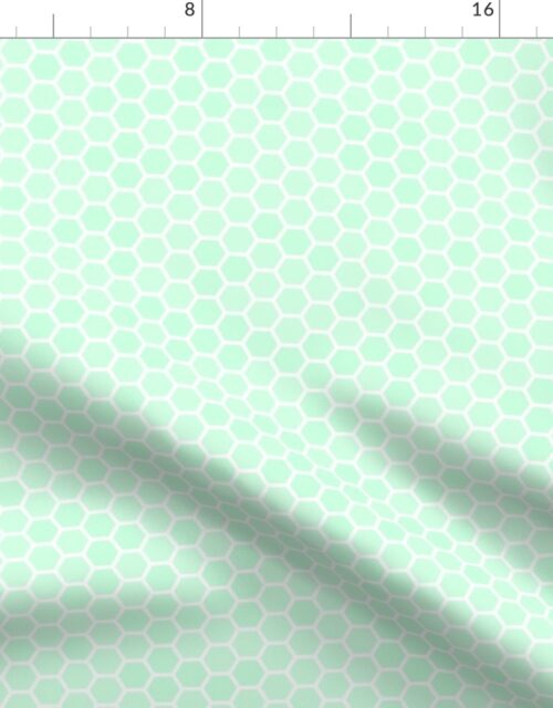 Small Mint Green Honeycomb Bee Hive Geometric Hexagonal Design Fabric
