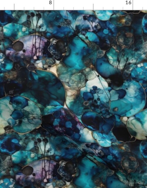 Small Moonstone and Gold Alcohol Ink 2 Fabric