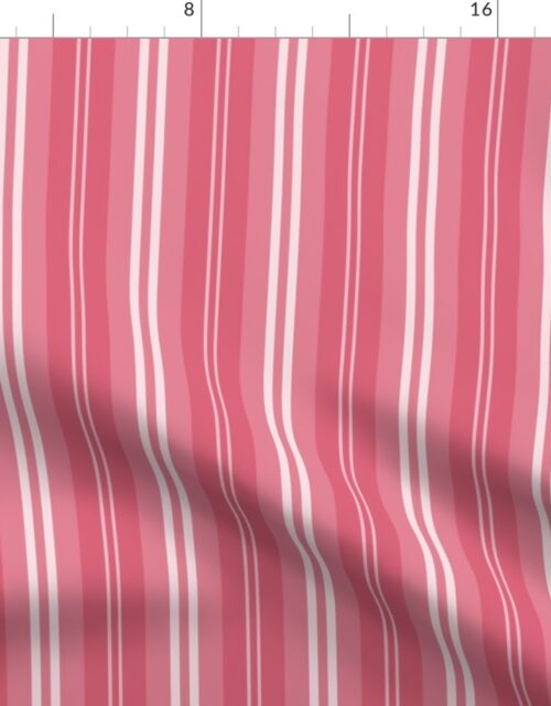 Small Nantucket Red and White Shades Pinstripe Fabric