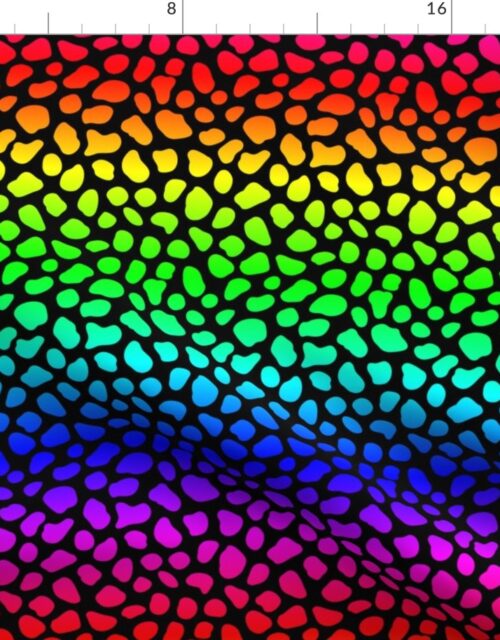 Small Neon Rainbow Cheetah Animal Spots Print Fabric