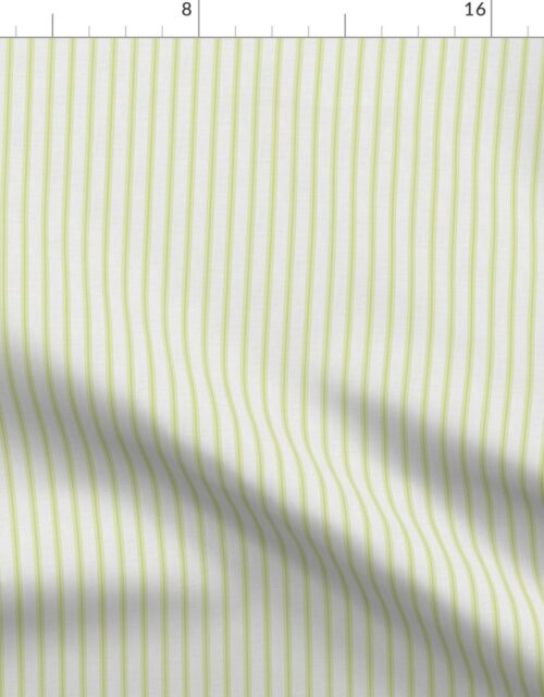 Small New Green on Off-White French Provincial Mattress Ticking Fabric