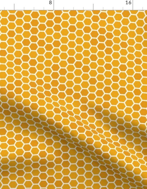 Small Orange Honeycomb Repeat Hexagon Pattern Fabric