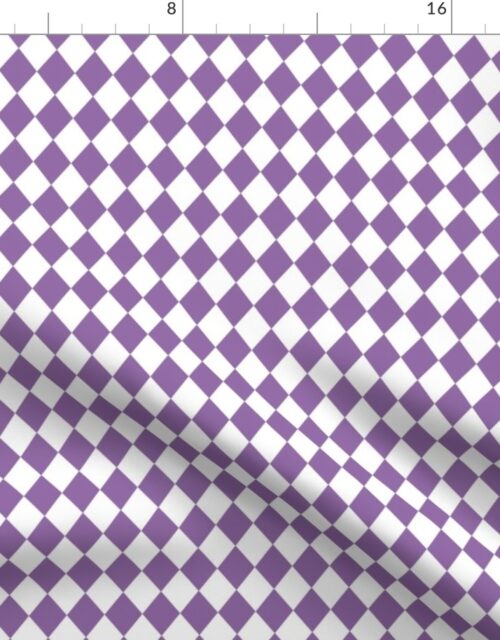 Small Orchid and White Diamond Harlequin Check Pattern Fabric
