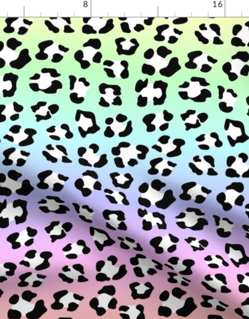 Small Pastel Ombre Rainbow Leopard Spots Fabric