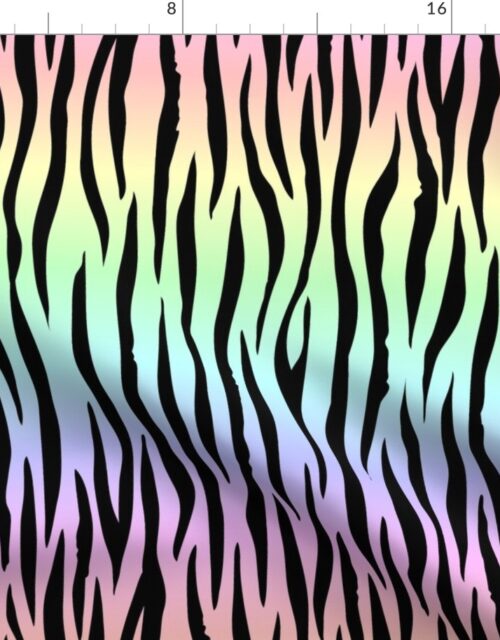 Small Pastel Rainbow Zebra Stripes Animal Print Fabric
