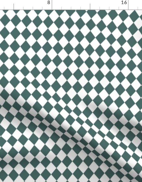 Small Pine and White Diamond Harlequin Check Pattern Fabric