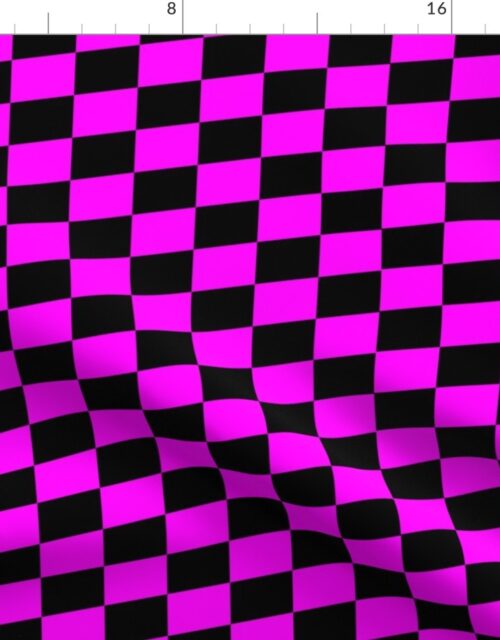 Small Pink and Black Racing Check/Flag Pattern Fabric