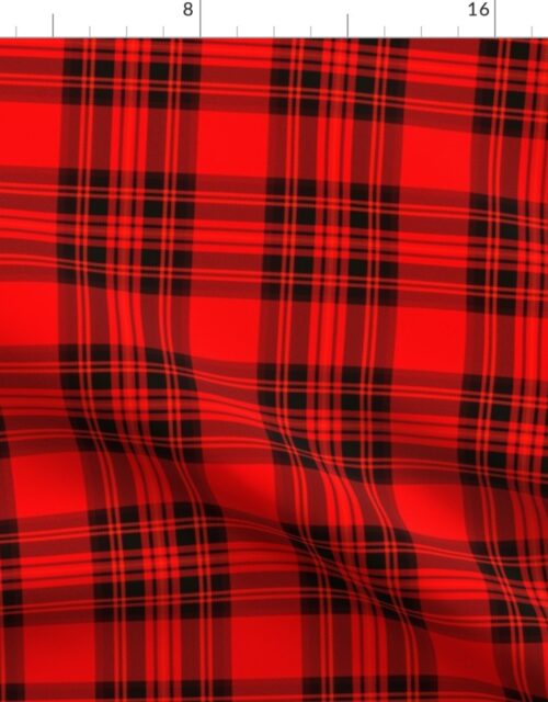 Small Red Stewart Christmas Tartan Fabric